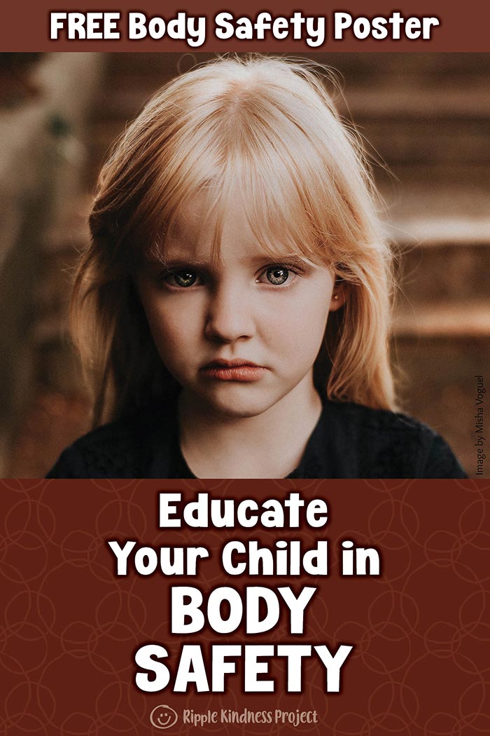 A Picture Of A Sad Blonde Haired Girl With The Caption: Educate Your Child In Body Safety - Free Body Safety Poster
