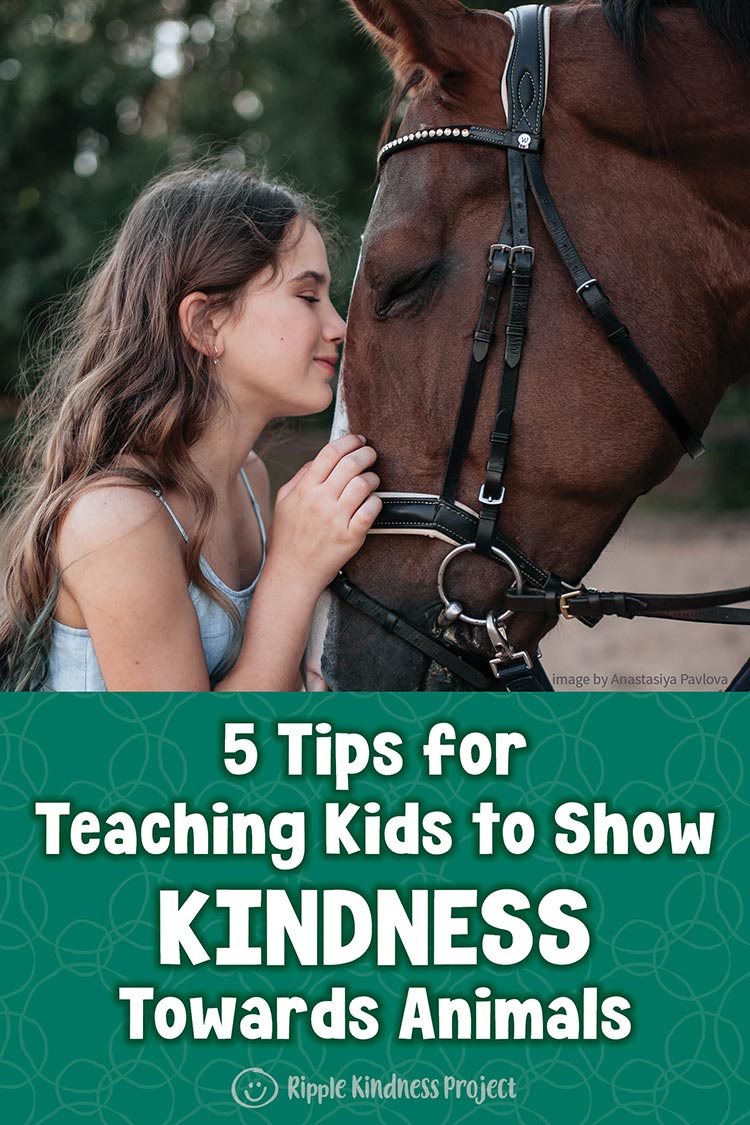 Girl With Her Face Against A Horse. Caption: 5 Tips For Teaching Kids To Show How To Be Kind To Animals