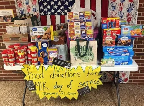 Food Drive For Day Of Service At Ben Franklin Elementary School