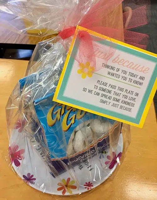 Kindness Plate Wrapped In Celophane From Landolt Elementary School