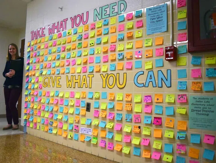 Uplifting Kindness Bulletin Board Ideas For A Better Classroom Community 10 Indian Lake High School Take What You Need Leave What You Can Bulletin Board