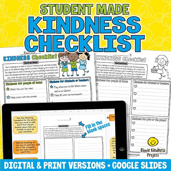 Student Made Kindness Checklist Cover