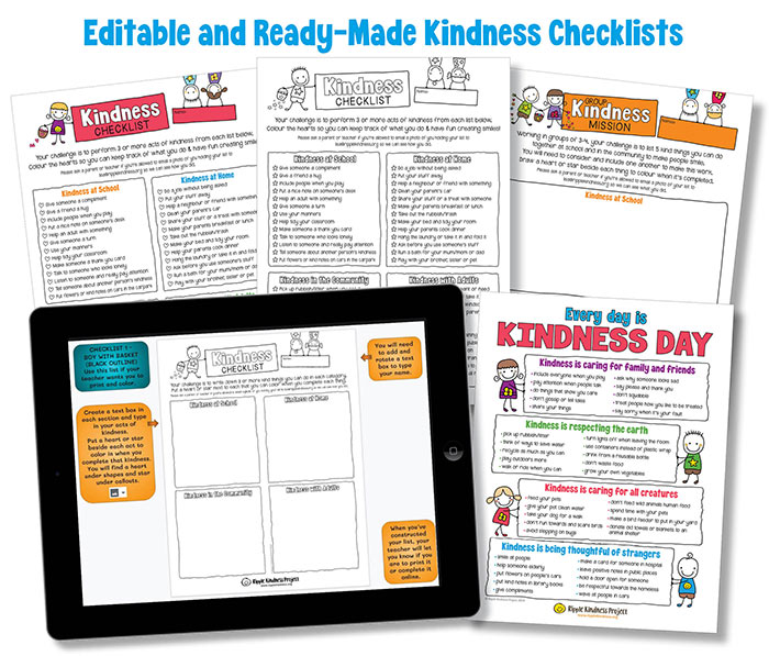 Ready-Made And Editable Kindness Checklist For Random Acts Of Kindness Day By Ripple Kindness Project