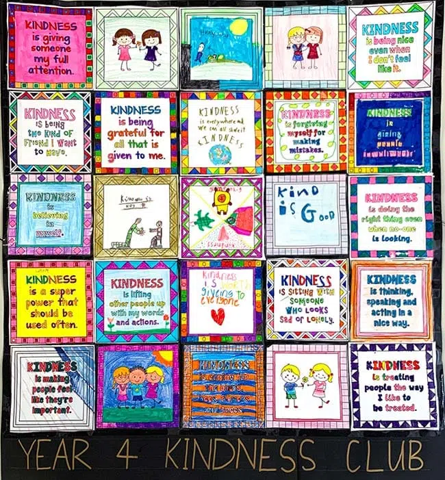 A Gorgeous Kindness Quilt Colored And Assembled By Primary And Elementary School Students.