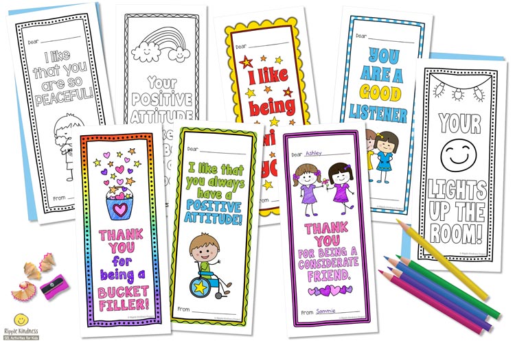 Compliments Coloring Bookmarks For Elementary Students.