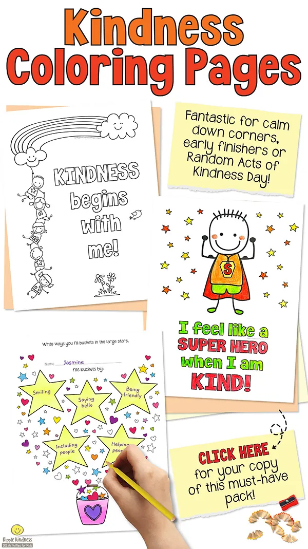 Kindness coloring pages with inspiring quotes to nurture a growth mindset and positive character traits in elementary students.