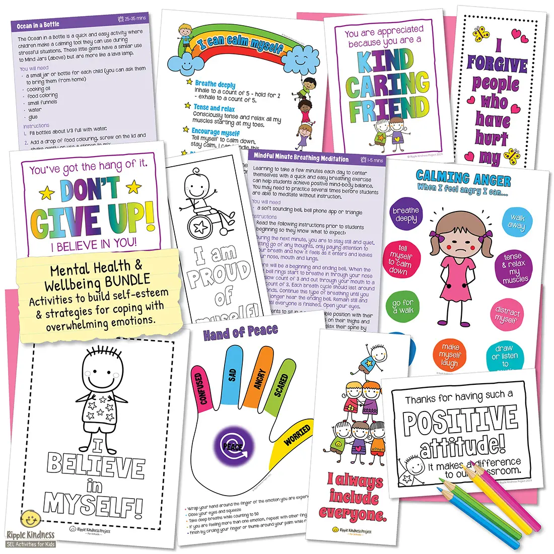 Mental Health And Wellbeing Bundle Of Resources For Primary Elementary School Students By Ripple Kindness Sel Activities