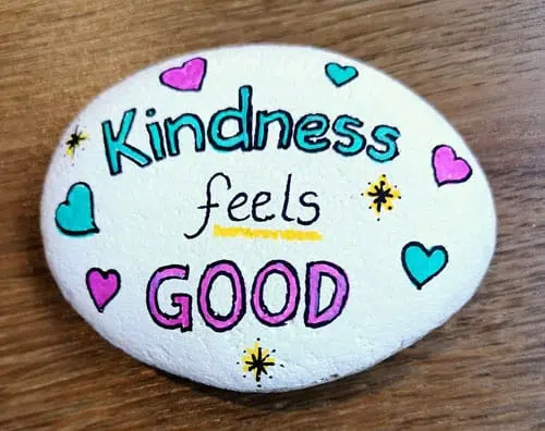 Painted Kindness Rock. Kindness Feels Good.