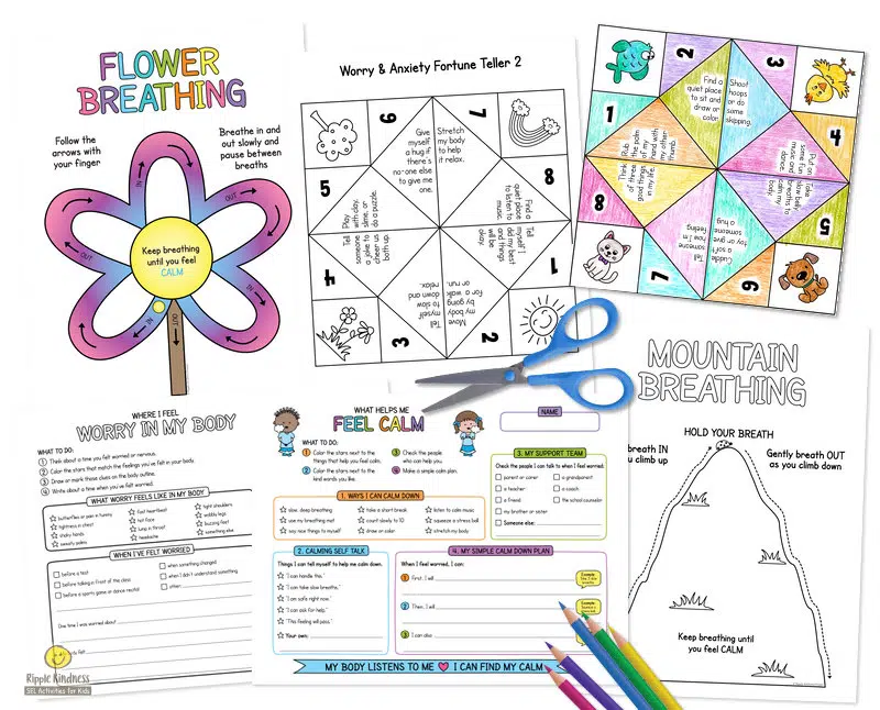 Pre-Made And Editable Paper Fortune Tellers With Coping Strategies For Anger And Anxiety.