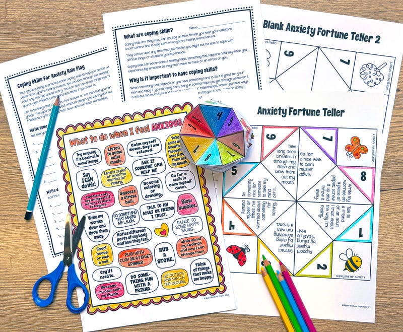 Pre-Made And Editable Paper Fortune Tellers With Coping Strategies For Anger And Anxiety.
