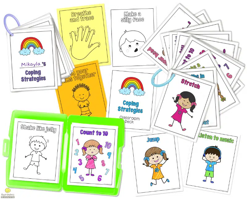 Coping Strategies Task Cards For Elementary Students To Color And Create A Set Of Their Own.