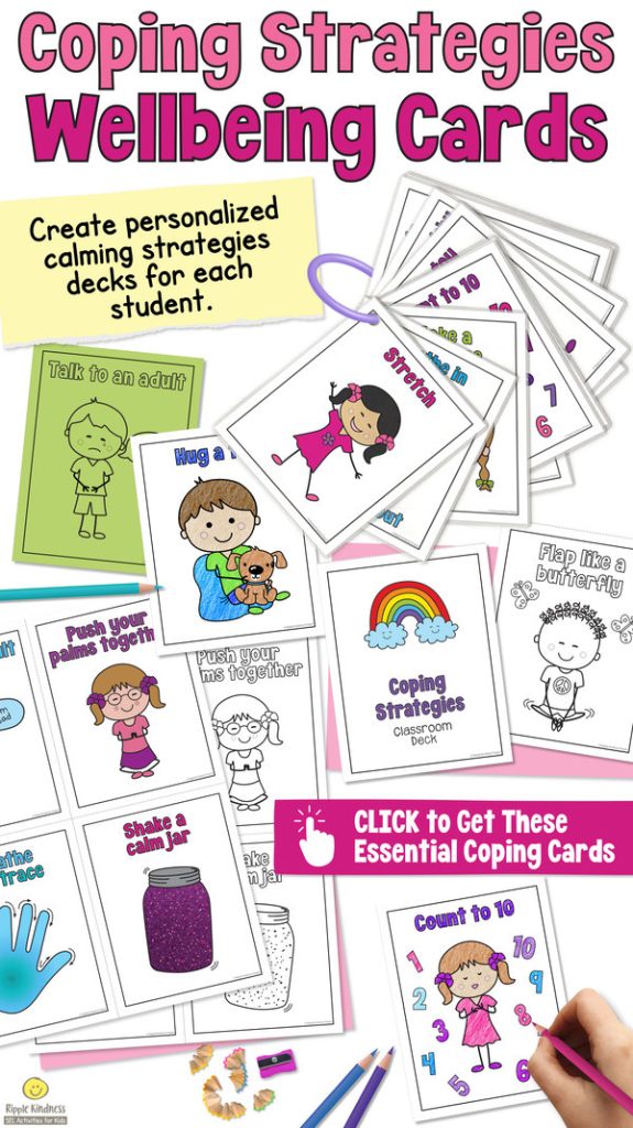 A set of coping strategies task cards for PreK-2nd grade.