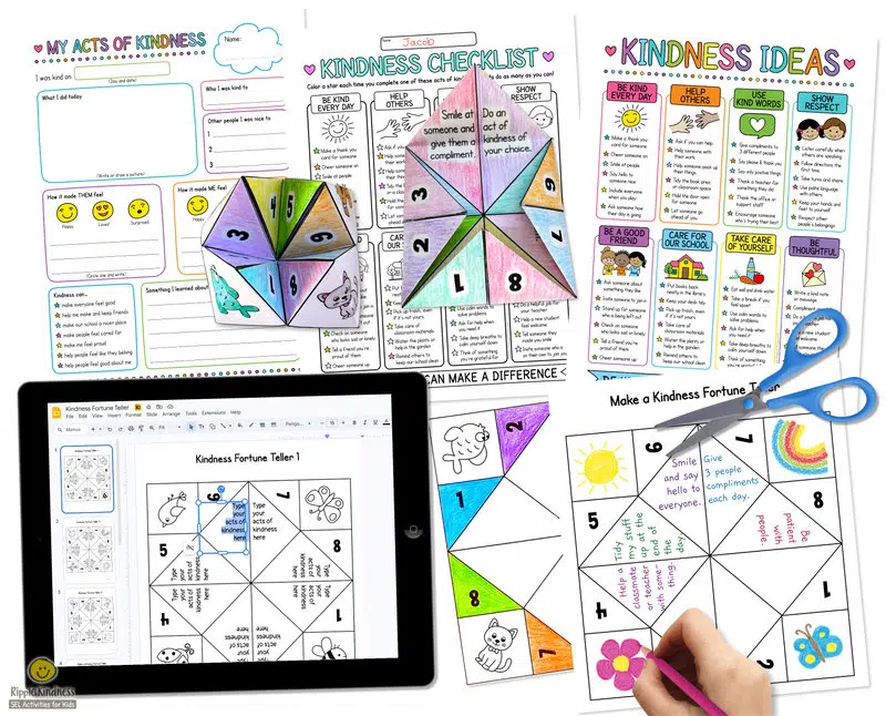 Digital And Printable Resources To Make A Kindness Fortune Teller Or Cootie Catcher By Ripple Kindness Sel Activities