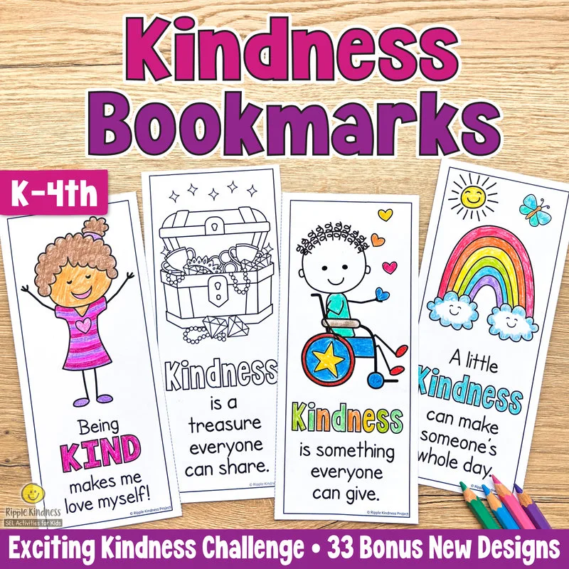 Kindness Bookmarks With Positive Quotes For Students To Color. Join The Kindness Challenge And Make A Difference.