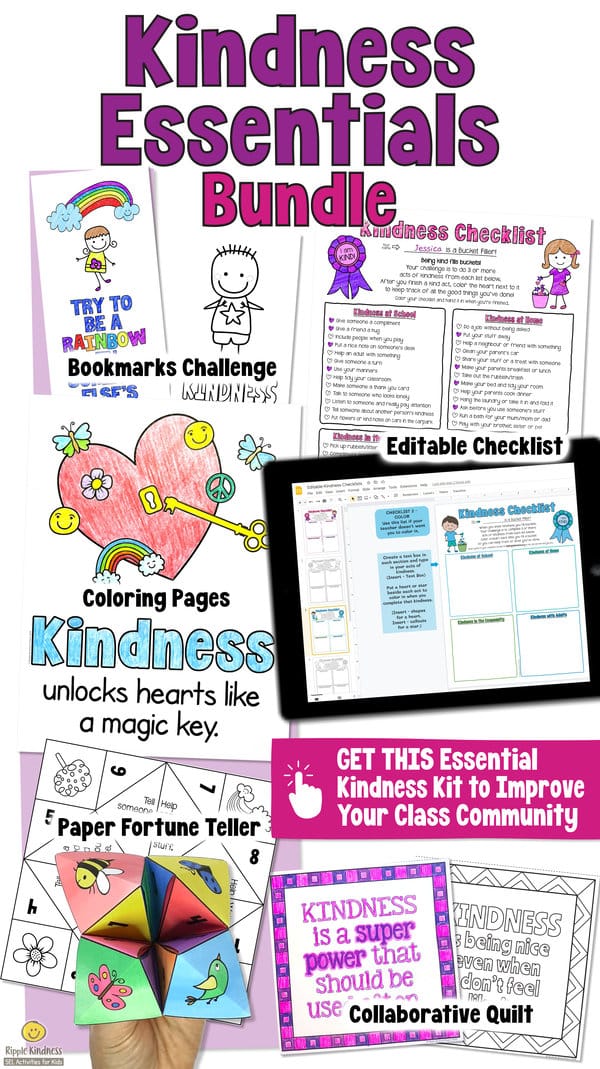 A bundle of essential kindness activities and games for elementary students.
