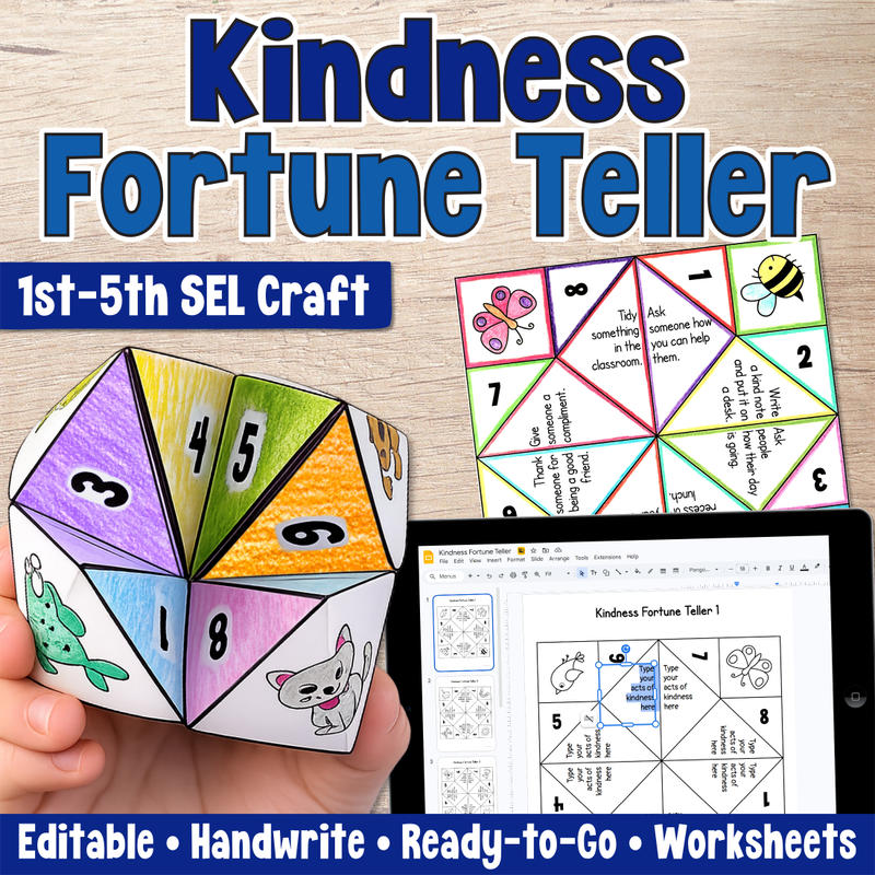 A Fun Kindness Paper Fortune Teller Or Cootie Catcher With A Google Slides Option To Customize Acts Of Kindness.