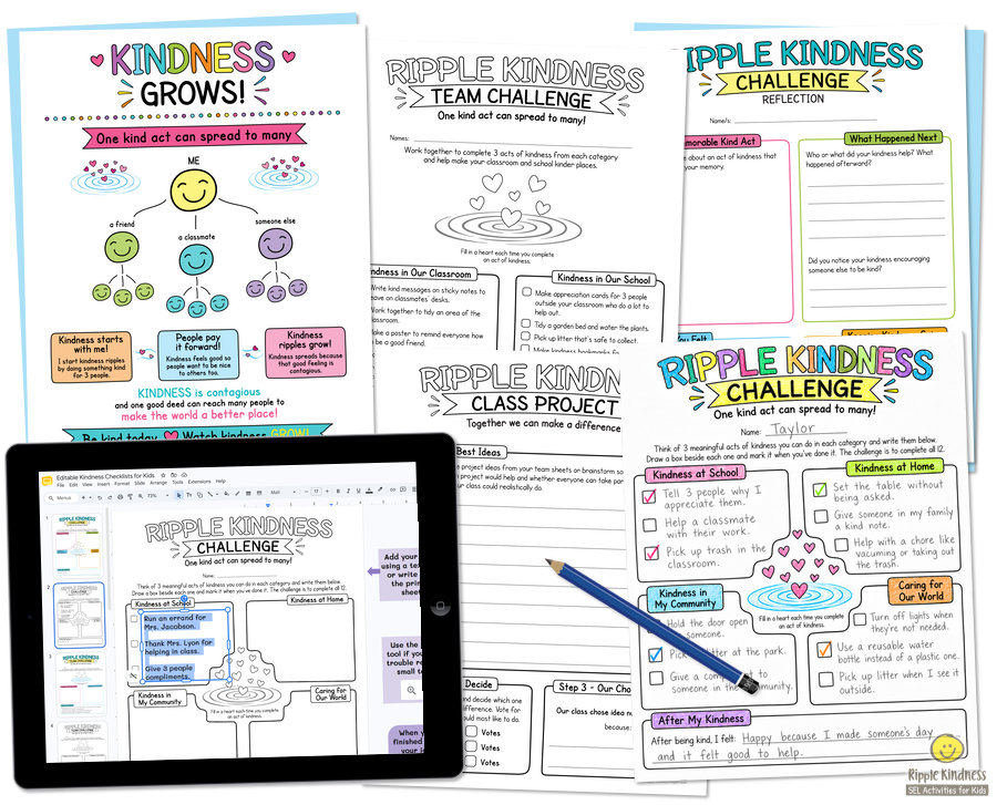 Ready-Made And Editable Kindness Checklist For Random Acts Of Kindness Day By Ripple Kindness Project