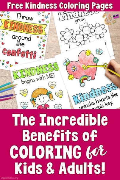 An Image With Coloring Pages And Pencils With The Text &Quot;The Incredible Benefits Of Coloring For Kids And Adults.&Quot;