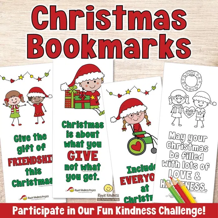 Christmas Kindness Bookmarks For Students To Color And Give To Classmates.