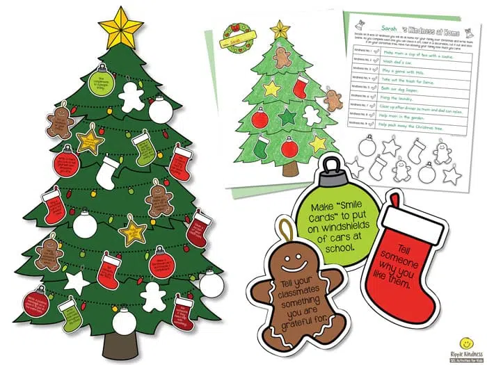 Kindness Christmas Tree Advent Calendar Bulletin Board Kit