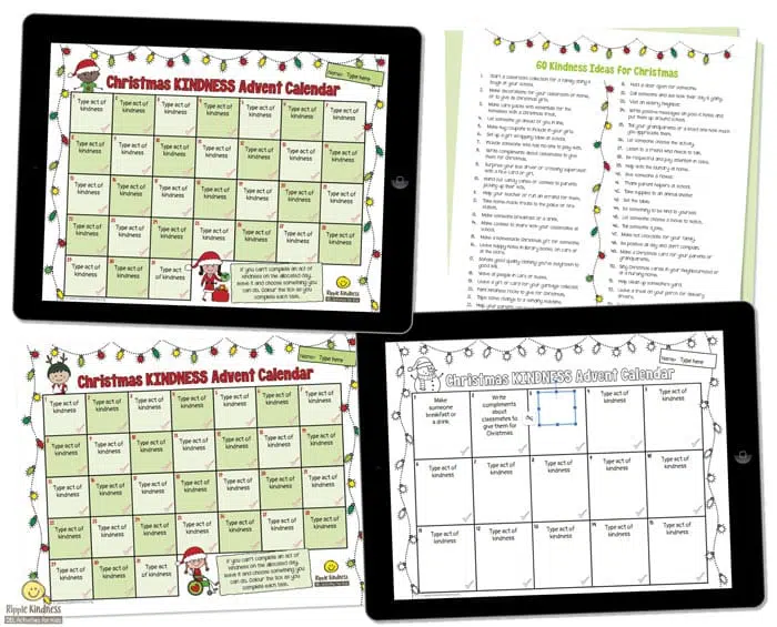 Editable Christmas Kindness Advent Calendar. Edit In Google Slides.