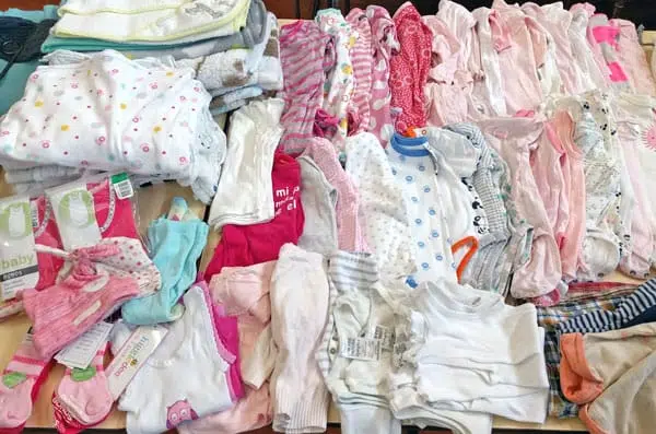 Clothing Donations Of Baby Clothes For Homeless Clothing Drive.