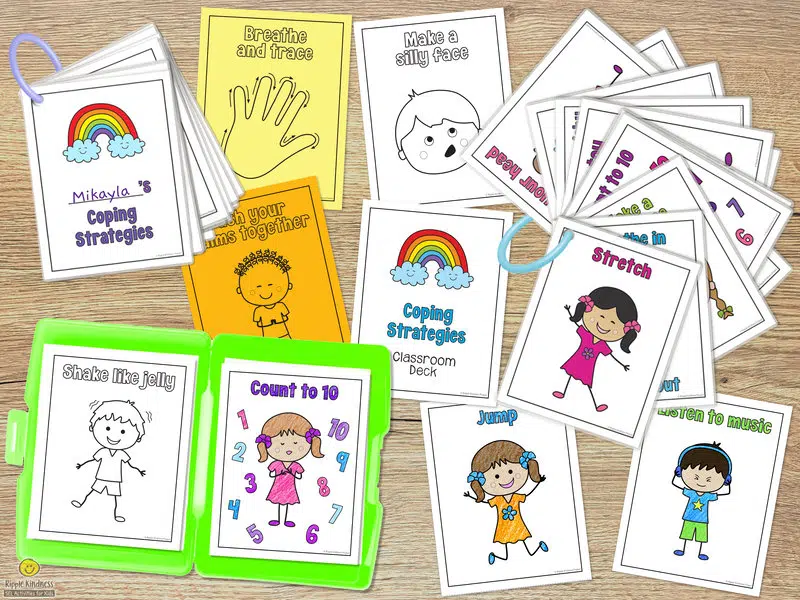 A Set Of Task Cards For Students In K And 1St Grade With Coping Strategies For Big Emotions.