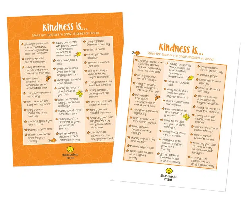 Positive Affirmations Cover Free Kindness Ideas Poster For Teachers.