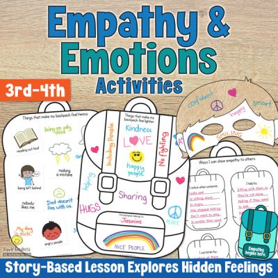 An invisible backpack activity with craft and empathy story for students in 3rd and 4th grade to learn about hidden feelings, opening up, and kindness.