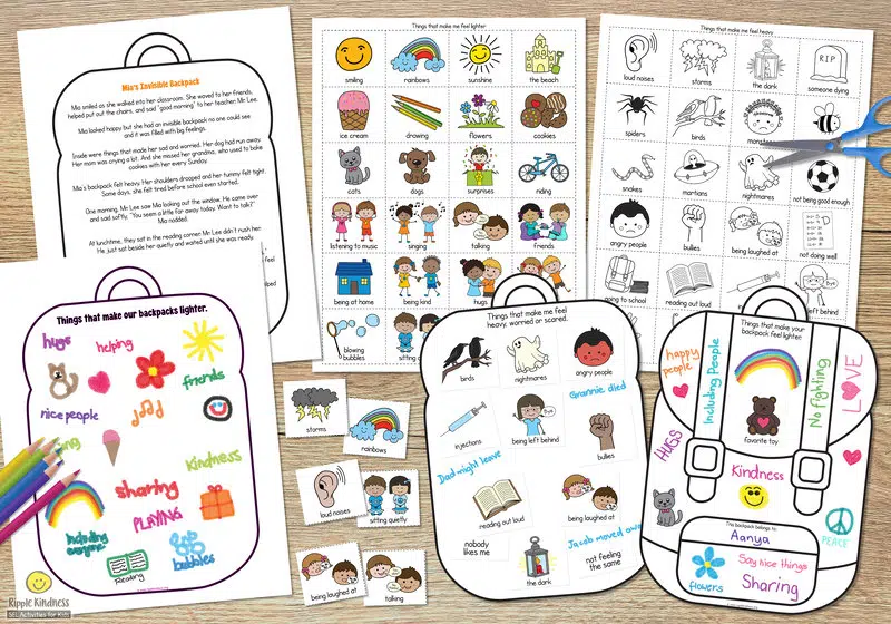 A Backpack Craft Activity For Students In 1St And 2Nd Grade To Teach Them About Hidden Feelings, Empathy, And Kindness.