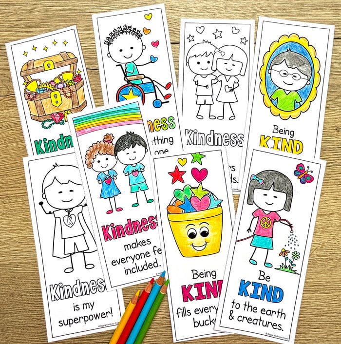 A Range Of Fun Kindness Bookmarks For Students To Color With Kindness Quotes.
