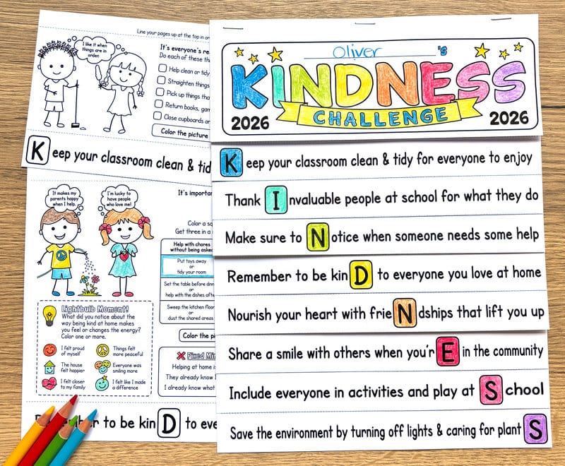 Kindness Flipbook With Good Deeds For Students To Complete And Color.