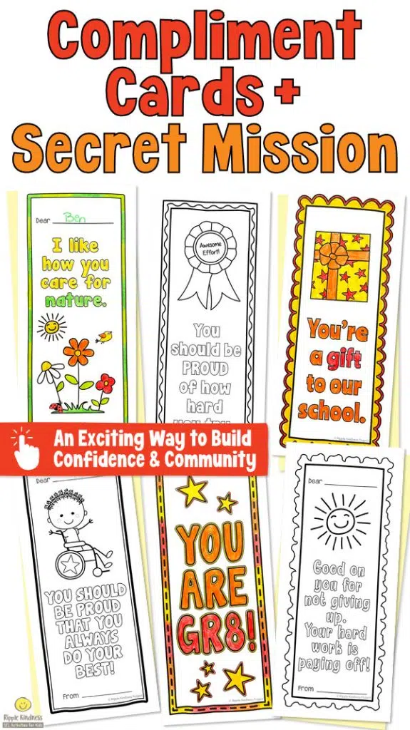 Compliment bookmarks for students with a fun secret mission to spread kindness.
