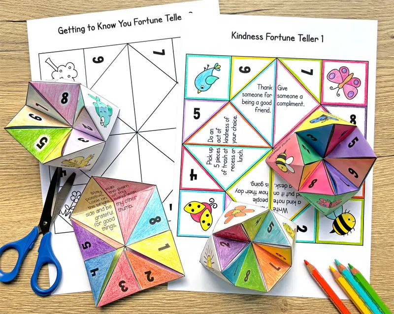 A Selection Of Paper Fortune Teller Or Cootie Catcher Templates.